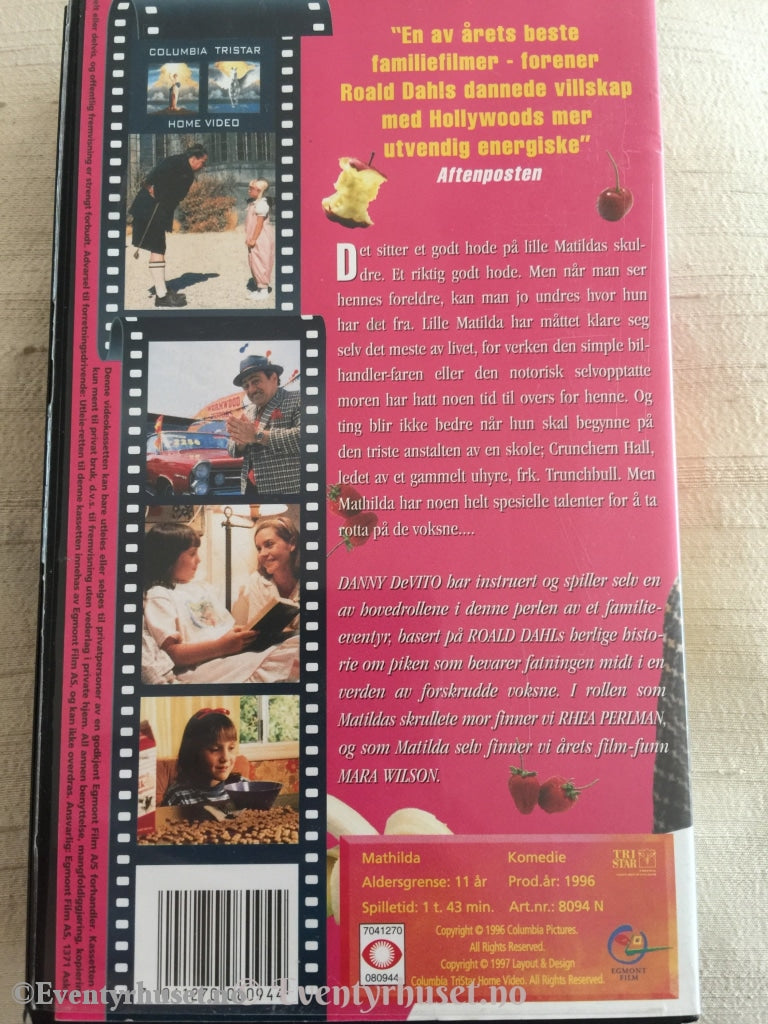 Roar Dahl. 1996. Matilda. Vhs. Vhs