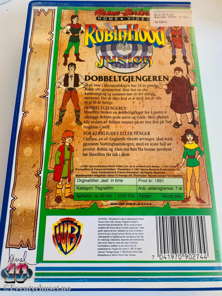 Robin Hood Junior. Dobbeltgjengeren. Vhs Big Box. Box