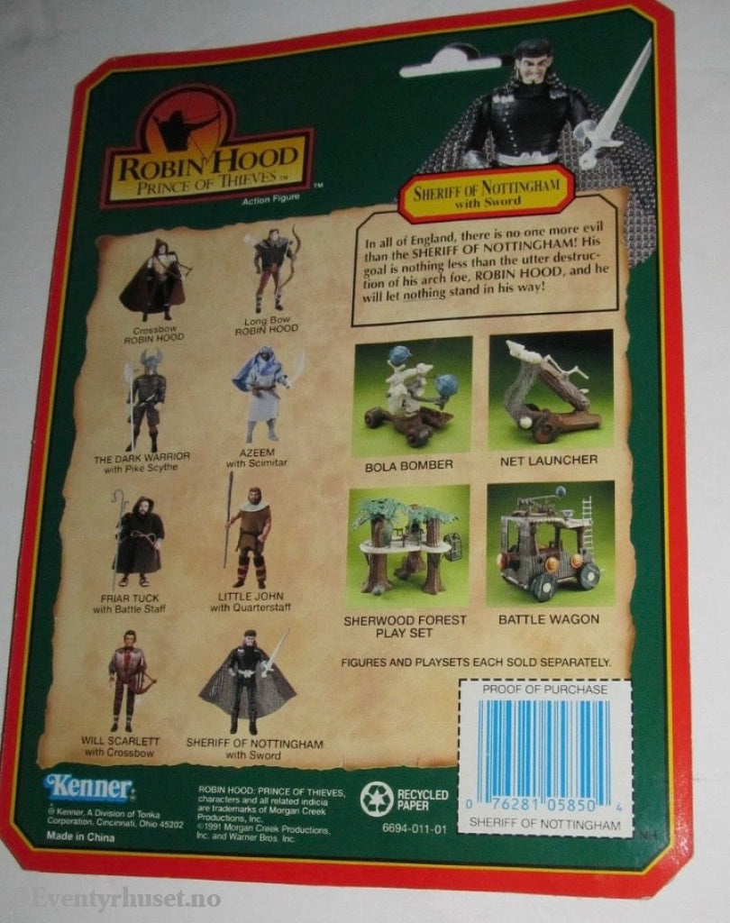 Robin Hood: Prince of Thieves – Komplett Kenner Actionfigur-sett (1991) – 8 figurer – Ny og forseglet. Mint In Sealed