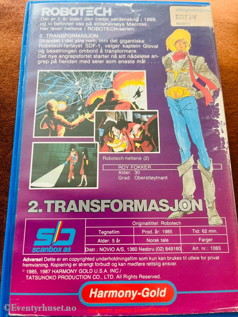 Robotech 2. Transformasjon. 1985. Vhs Big Box.