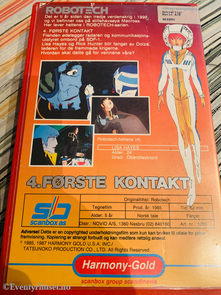 Robotech 4. Første kontakt. 1985. VHS Big Box. VHS Big Box