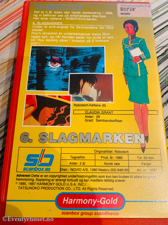 Robotech 6. Slagmarken. 1985. VHS Big Box. VHS Big Box