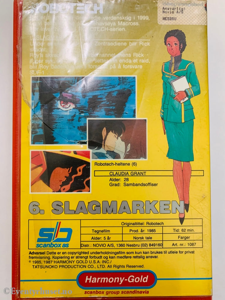 Robotech 6. Slagmarken. 1985. Vhs Big Box.