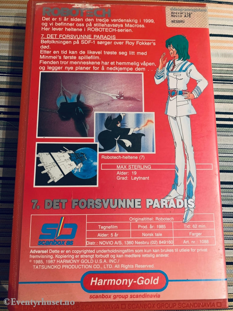 Robotech 7. Det Forsvunne Paradis. 1985. Vhs Big Box.