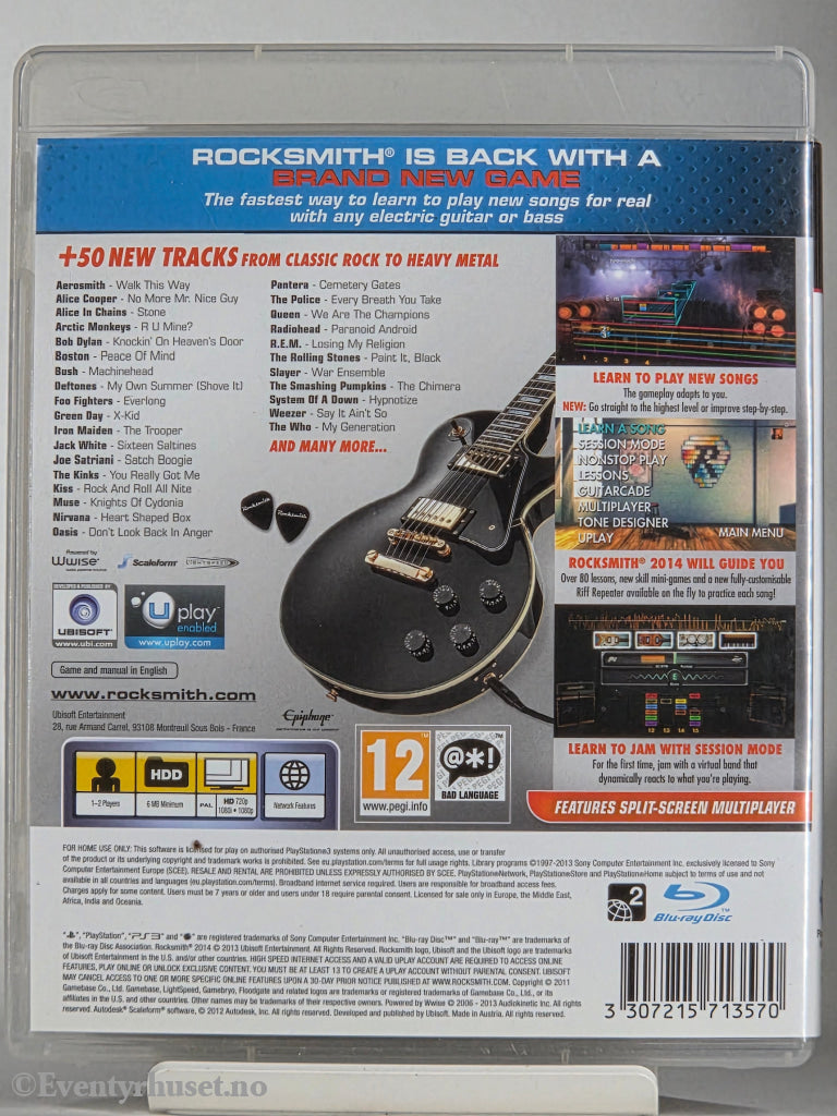 Rocksmith 2014 Edition . PS3.