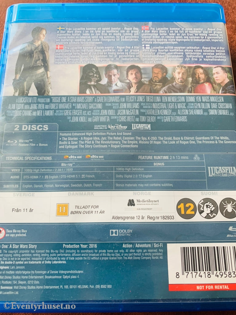 Rough One - A Star Wars Story. Blu-Ray. Blu-Ray Disc