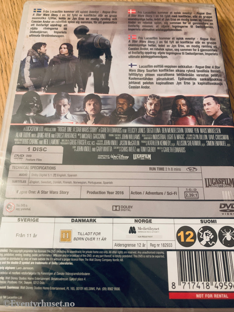 Rogue One: A Star Wars Story. DVD.
