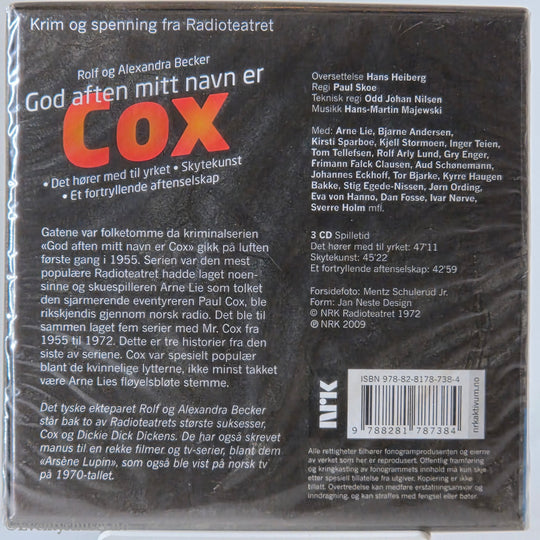 Rolf og Alexandra Becker (1952). God aften, mitt navn er Cox. Lydbok på CD. Ny i plast! Manga Entertainment