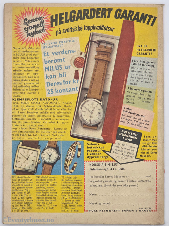 Romantikk. Nr. 45 1959. Jeg var pleiebarn. Hefte.