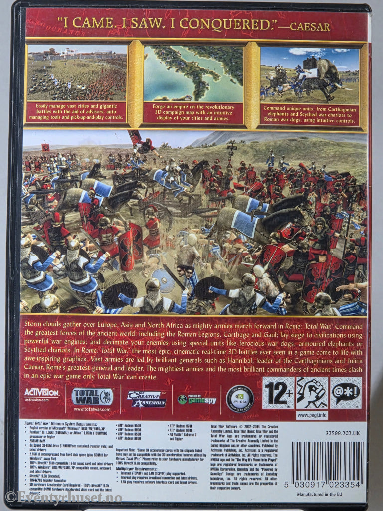 Rome: Total War. 2004. PC-spill. Walt Disney Home Video