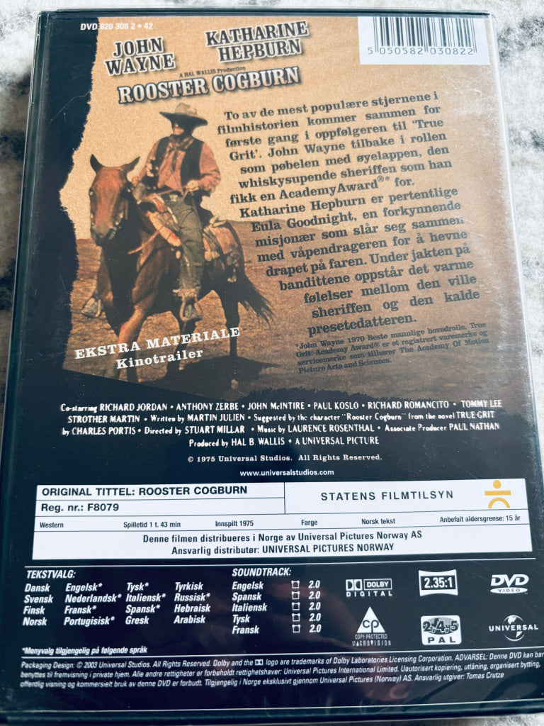 Rooster Cogburn. DVD. Ny i plast!