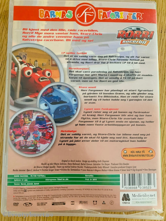 Rorri - Racerbil. Lp Spiller Fotball. 2008. Dvd. Dvd
