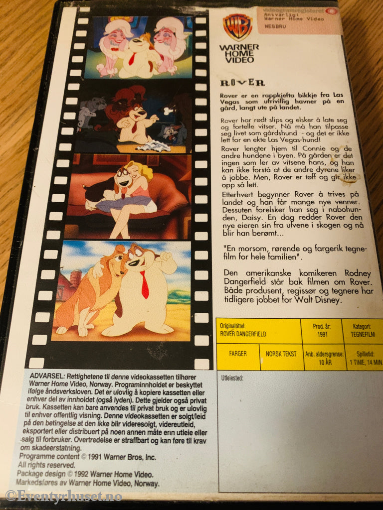 Rover - En kul bikkje med sjarm. 1991. VHS Big Box. VHS Big Box