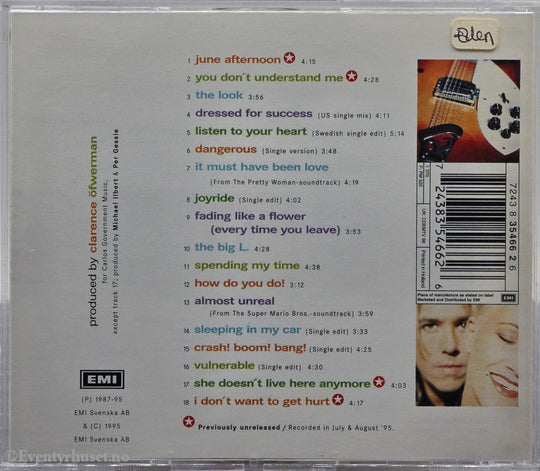 Roxette. Don't Bore Us - Get to the Chorus!. 1995. Musikk-CD.