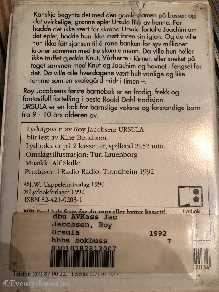 Roy Jacobsen. 1992. Ursula. Lest Av Kine Bendiksen. Kassettbok På 2 Kassetter.