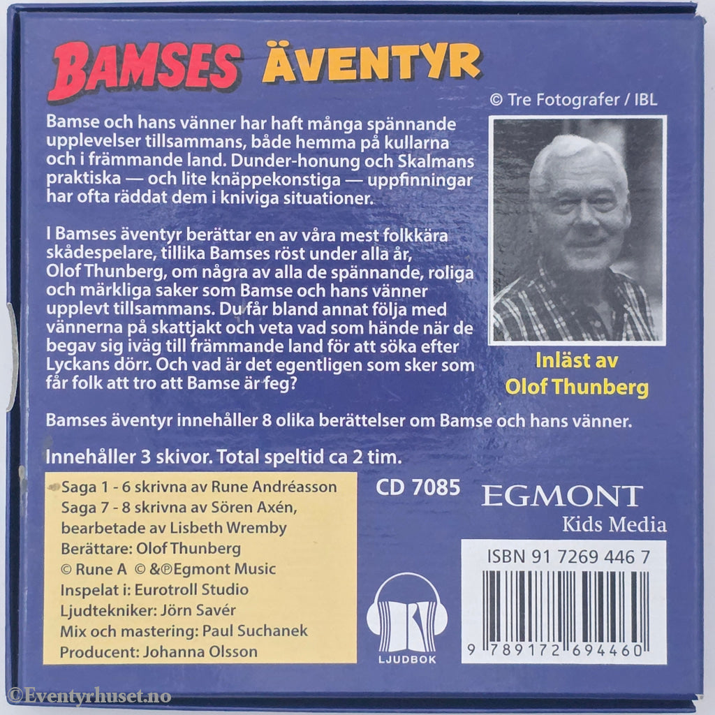 Rune Andréasson. 2011. Bamses Äventyr. Lydbok på CD. Walt Disney Home Video