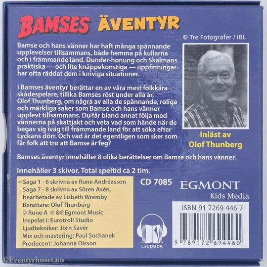 Rune Andréasson. 2011. Bamses Äventyr. Lydbok på CD. Walt Disney Home Video