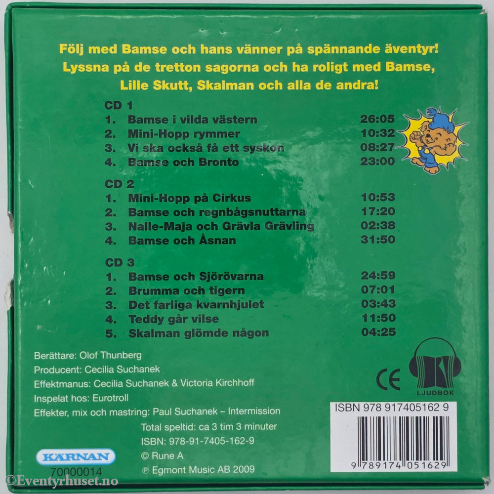Rune Andréasson. 2013. Bamses Sagoskatt. Lydbok på CD. Dorling Kindersley / Egmont Film