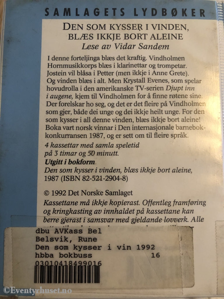 Rune Belsvik. 1992. Den Som Kysser I Vinden Blæs Ikkje Bort Aleine. Kassettbok På 4 Kassetter.