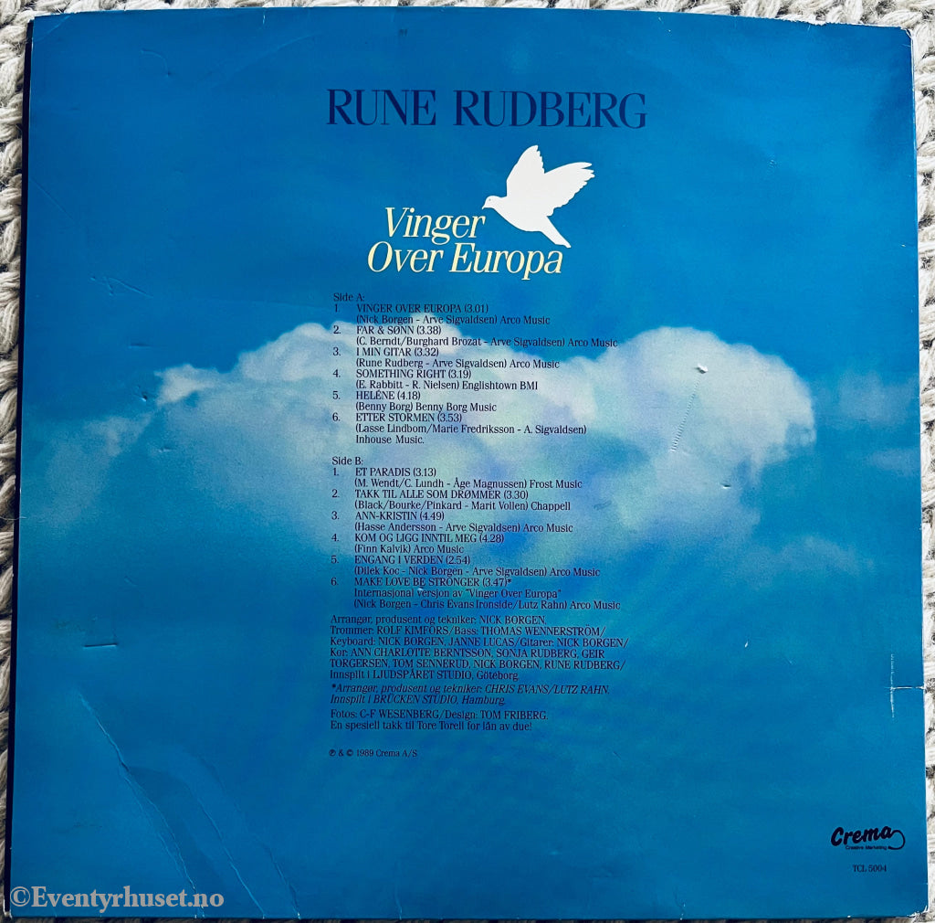 Rune Rudberg. 1989. Vinger Over Europa. Lp. Lp Plate