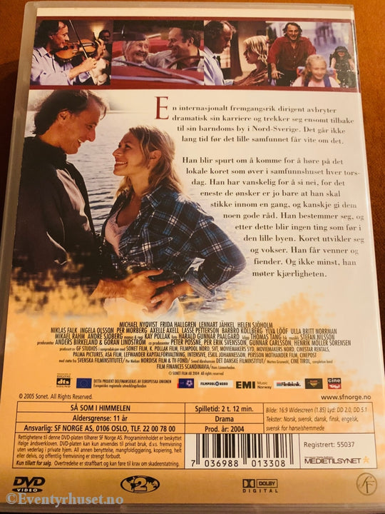 Så Som I Himmelen. 2004. Dvd. Dvd