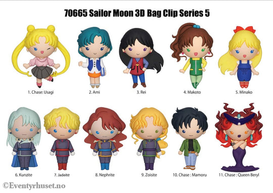 Sailor Moon 3D PVC Bag Clips Series 5 Display (24) Fashion & Accessories