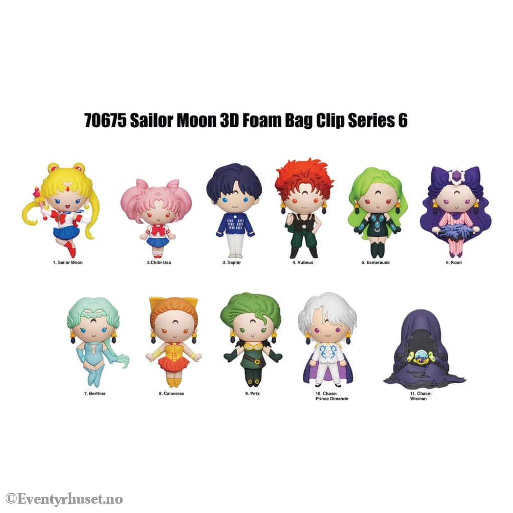 Sailor Moon 3D PVC Bag Clips Series 6 Display (24) Fashion & Accessories