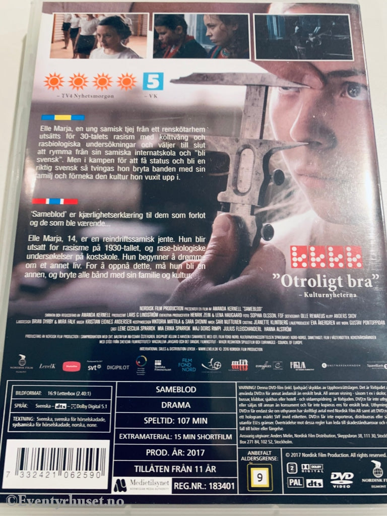 Sameblod. 2017. Dvd. Dvd