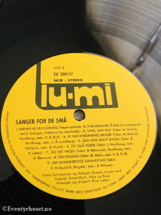 Sanger For De Små. Lp. Lp Plate