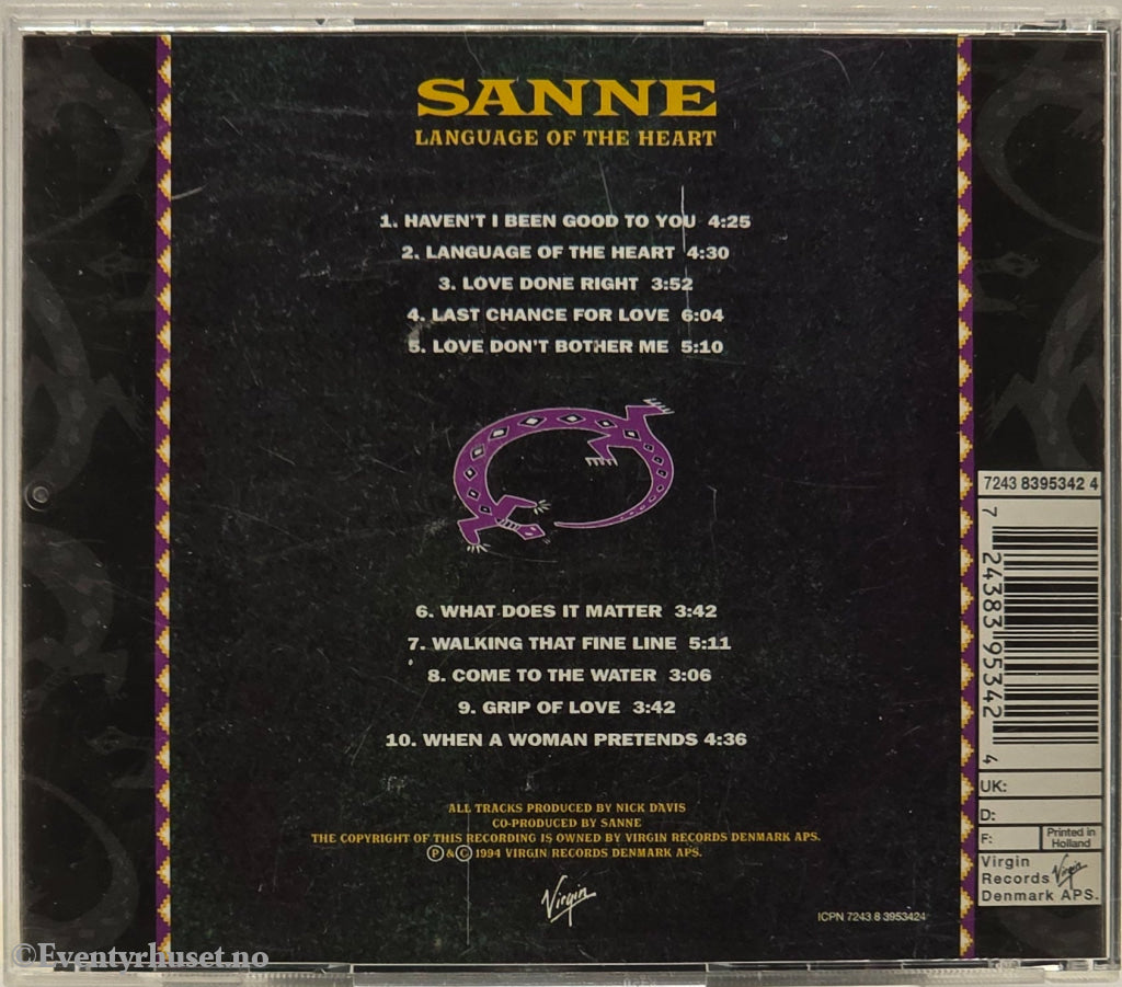 Sanne - Language of the Heart (1994). Musikk-CD.