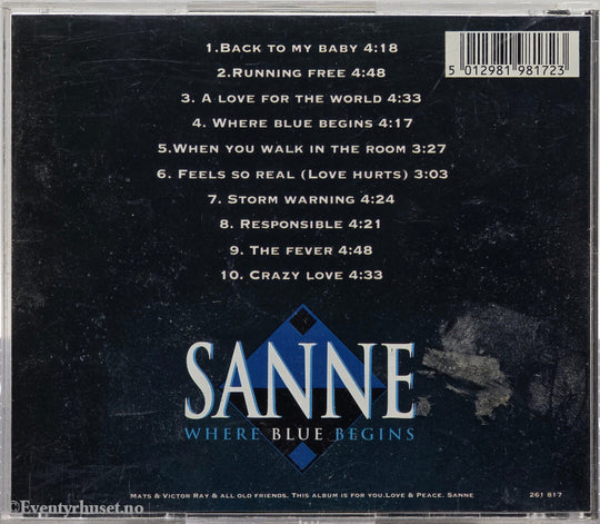 Sanne Salomonsen. Where Blue Begins. 1991. Musikk-CD.