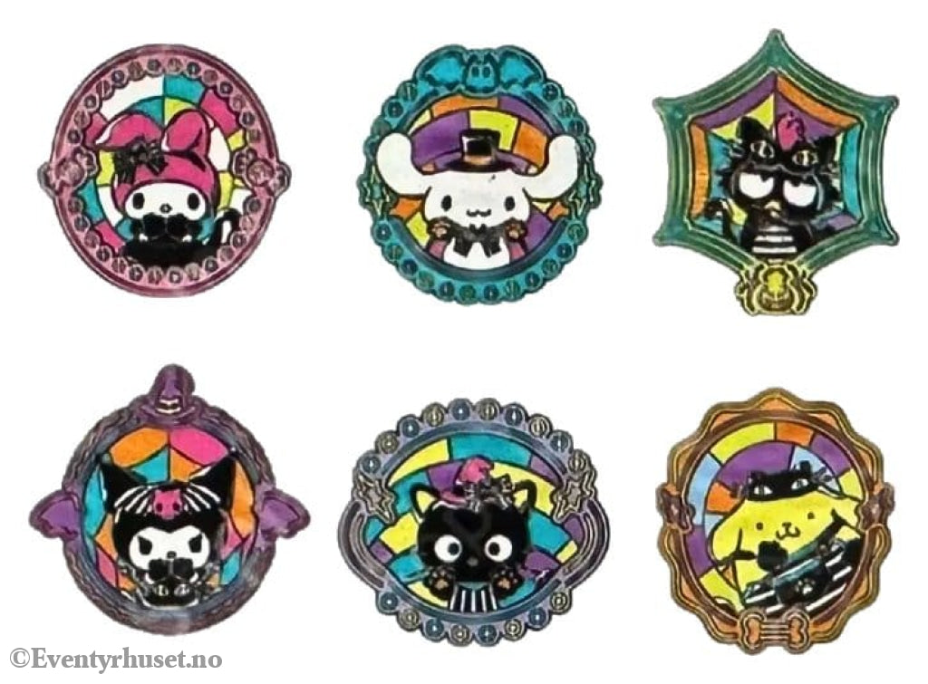 Sanrio by Loungefly Enamel Pins Blind Box Hello Kitty and Friends Halloween Stained Glass Display (12) Fashion &