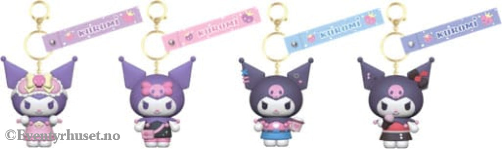 Sanrio Kuromi Cute Outfit Series Keychain with Hand Strap Kuromi Display (12) Fashion & Accessories