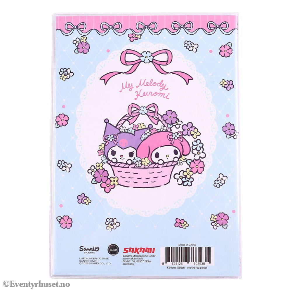 Sanrio Notebook Kuromi & My Melody Pastel Flower Holographic Checkered Manga & Anime