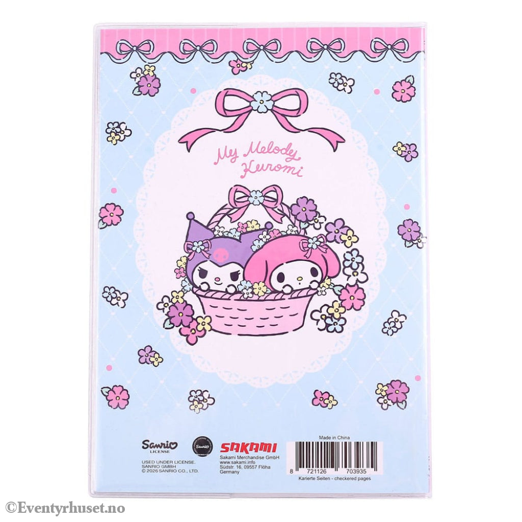 Sanrio Notebook Kuromi & My Melody Pastel Flower Holographic Checkered Manga & Anime
