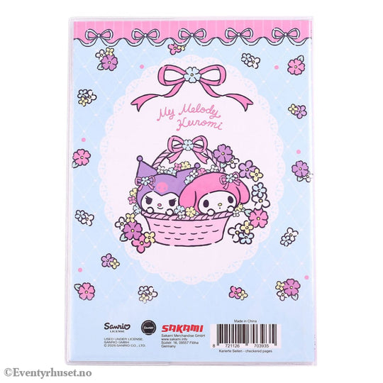 Sanrio Notebook Kuromi & My Melody Pastel Flower Holographic Checkered Manga & Anime