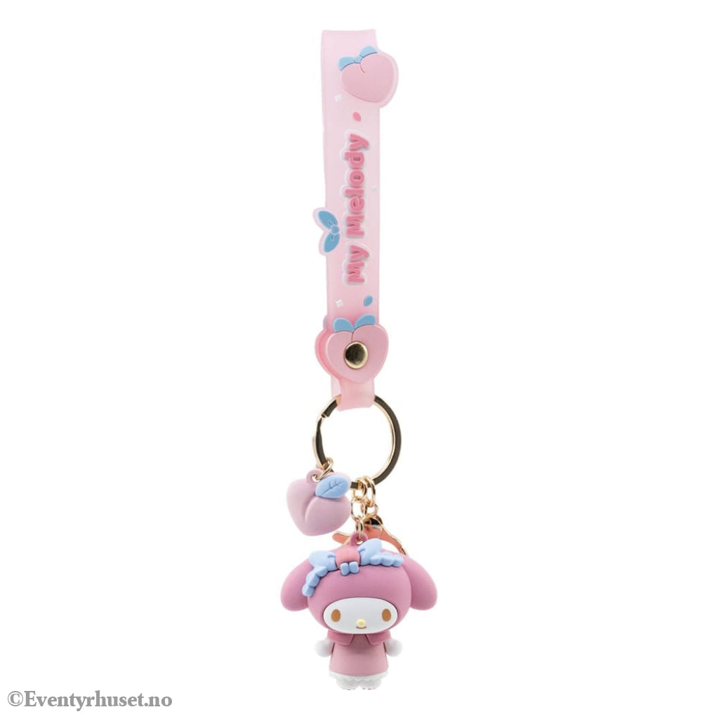 Sanrio Peach Series Keychain with Hand Strap Hello Kitty and Friends Display (12) Fashion & Accessories