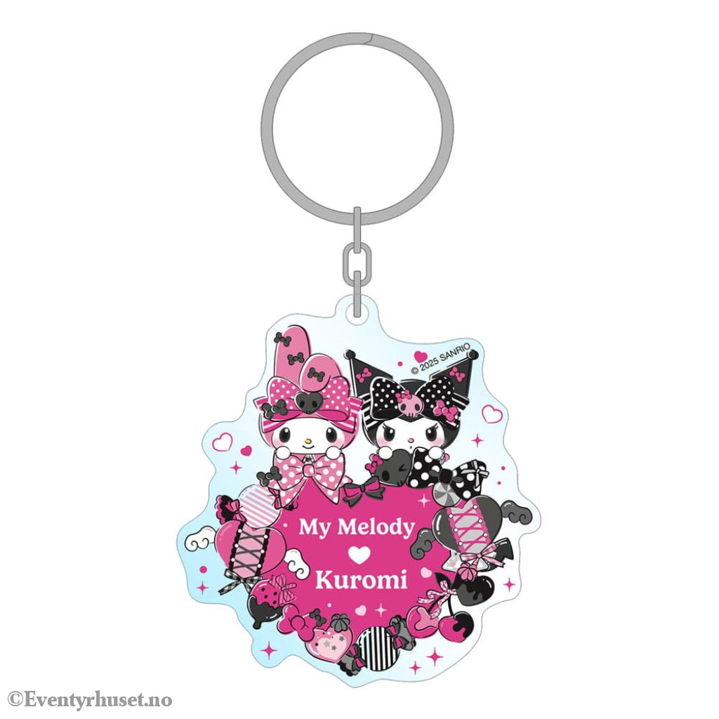 Sanrio Pink Black Party Series Acrylic Keychain My Melody & Kuromi 7 cm Manga & Anime