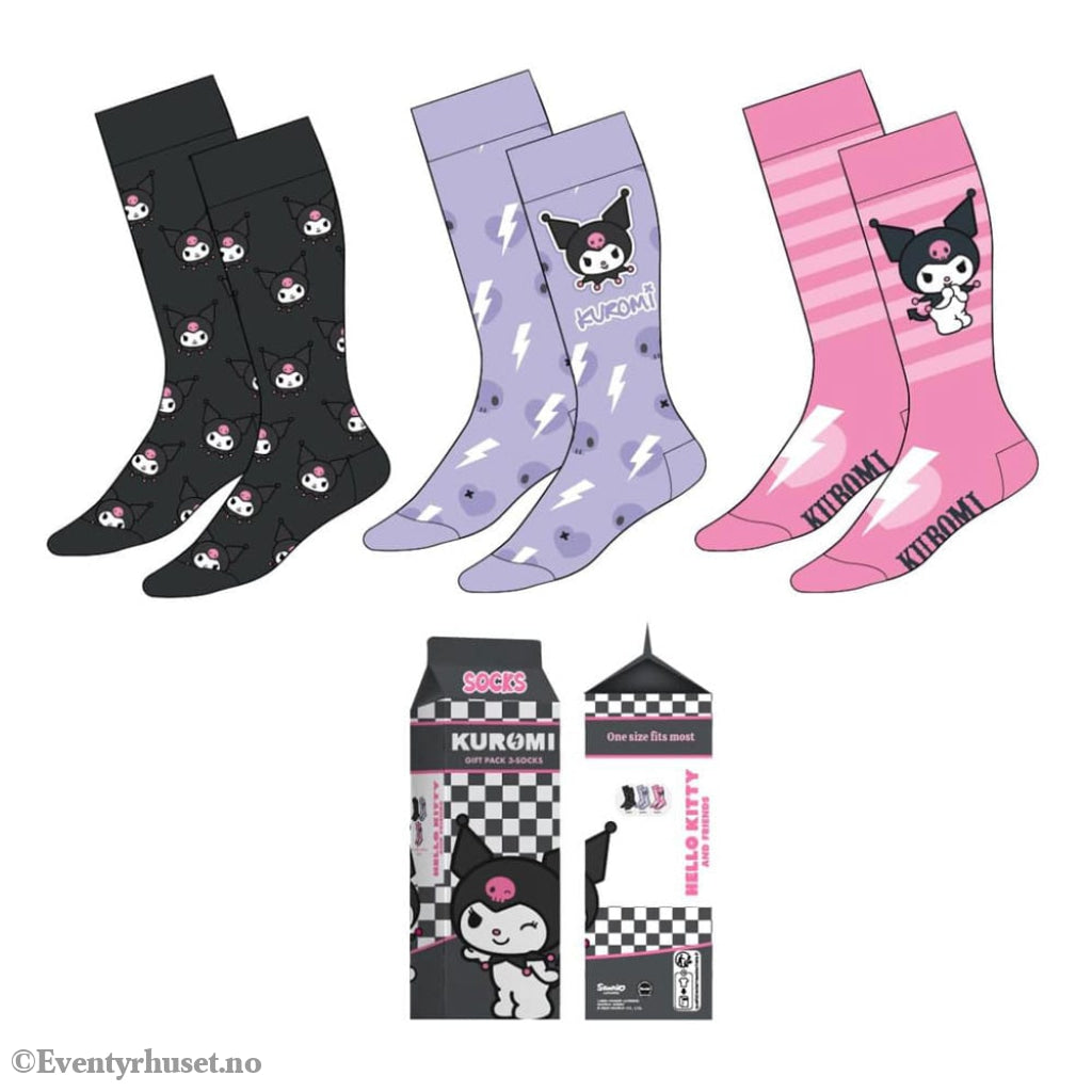 Sanrio Socks 3-Pack Kuromi 36-43 Fashion & Accessories