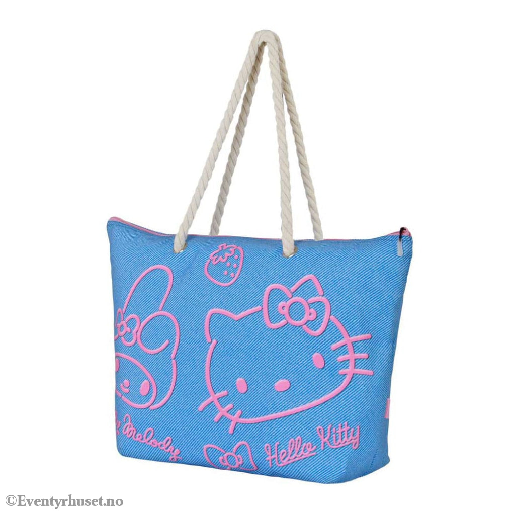 Sanrio Soleil Beach Bag Hello Kitty Denim Blue Fashion & Accessories