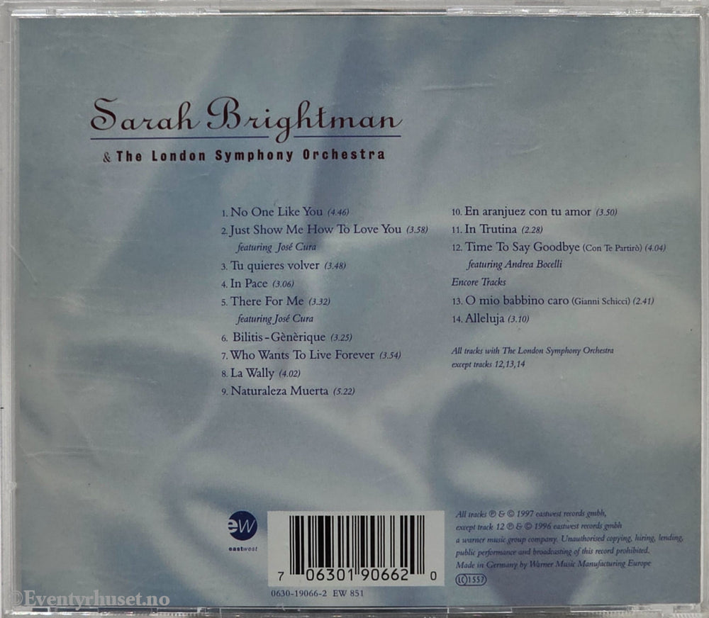 Sarah Brightman (1997) "Timeless". Musikk-CD.
