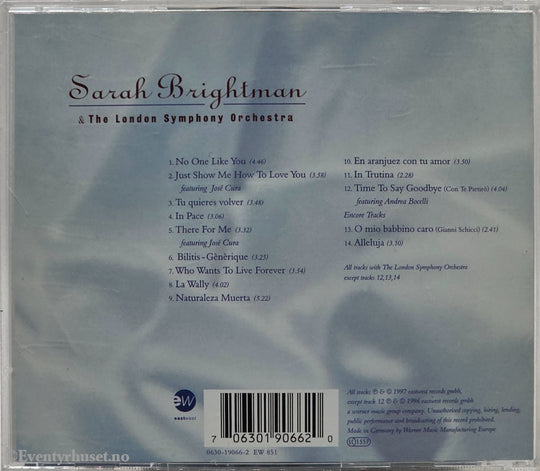 Sarah Brightman (1997) "Timeless". Musikk-CD.
