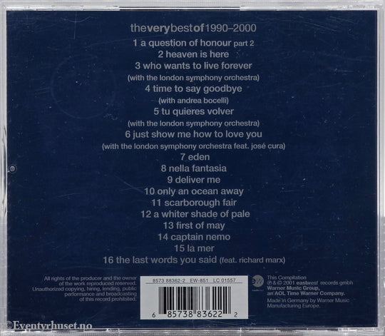 Sarah Brightman. The Very Best of 1990-2000. 2001. Musikk-CD.