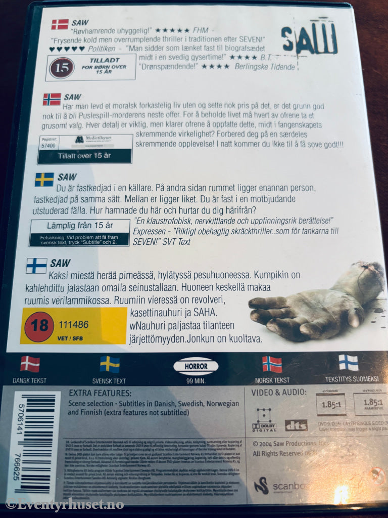 Saw. DVD.
