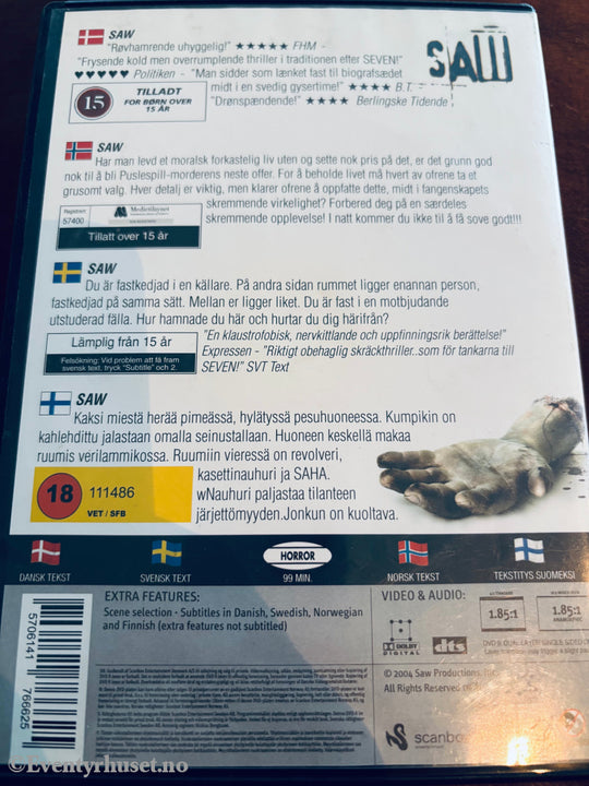 Saw. DVD.