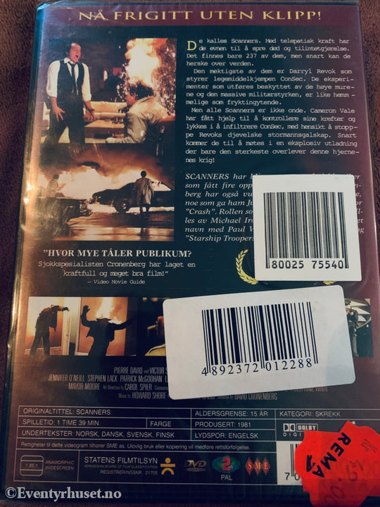 Scanners. 1981. DVD. Ny i plast! DVD