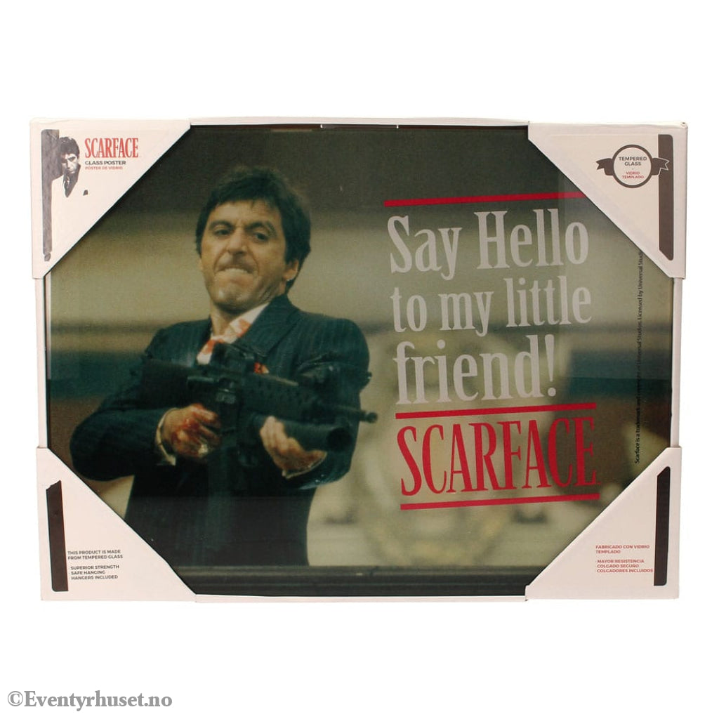 Scarface Glass Poster Say Hello 40 x 30 cm Home & Gifts