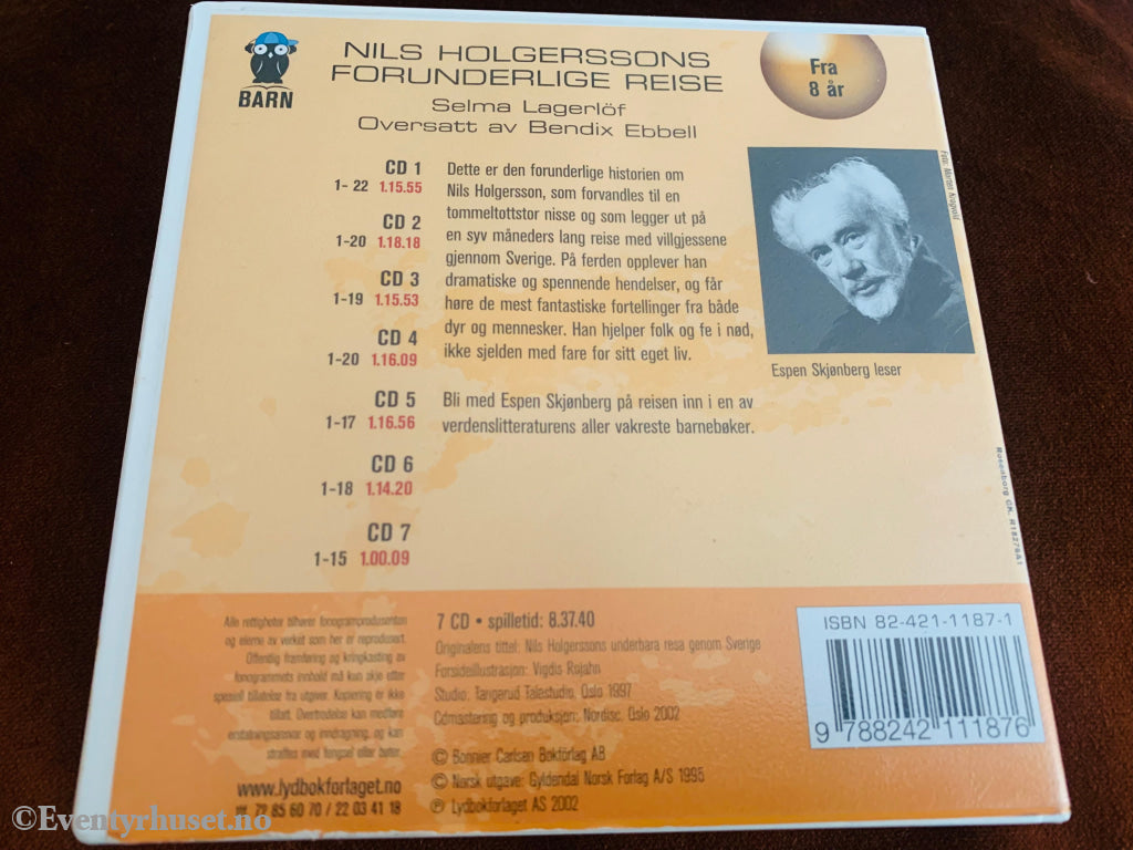 Selma Lagerlöf. 2002. Nils Holgerssons Forunderlige Reise. Lydbok På 7 Cd.