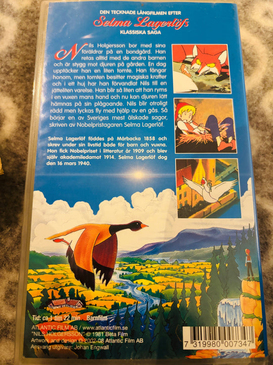 Selma Lagerlöf. Nils Holgerssons forunderlige reise. 1981. VHS. Svensk. VHS