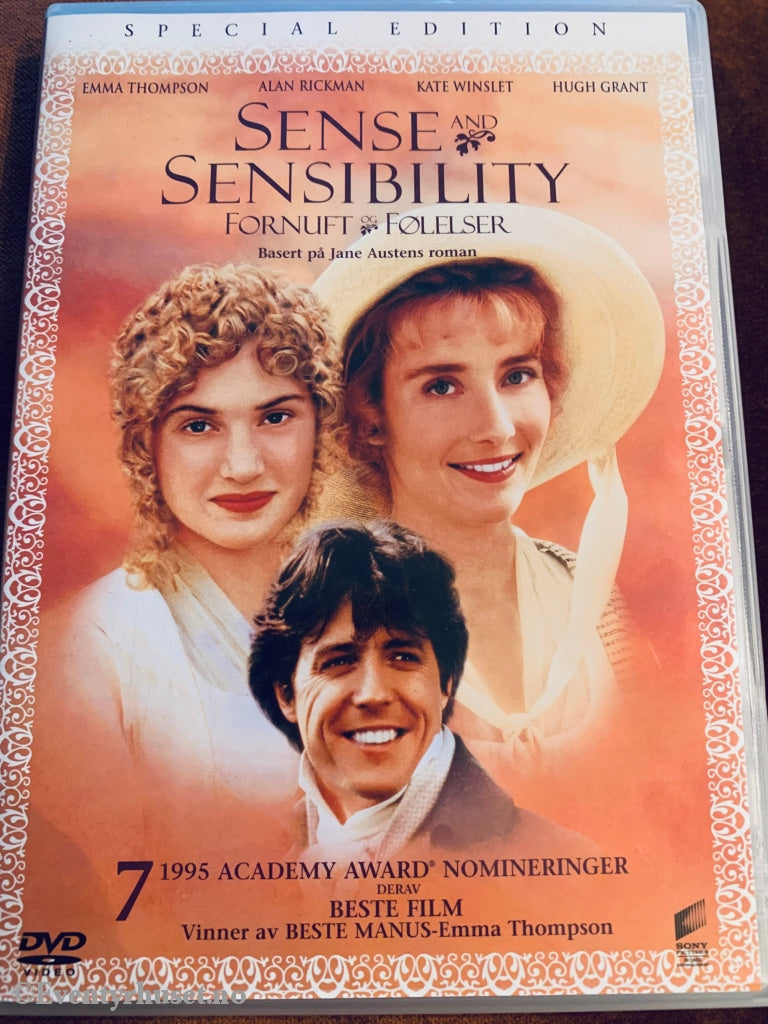 Sense And Sensibility (Fornuft Og Følelser). 1995. Dvd. Dvd